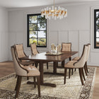 Manhattan Comfort Fifth Avenue Traditional Wood Upholstered Dining Chair in Tan - Set of 4