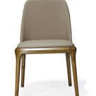 Manhattan Comfort Courding Modern Vegan Leather Wood Dining Chair in Tan - Set of 2