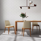 Manhattan Comfort Courding Modern Vegan Leather Wood Dining Chair in Tan - Set of 2
