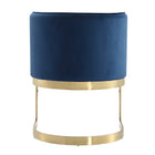 Manhattan Comfort Aura Modern Velvet Metal Dining Chair in Royal Blue - Set of 2
