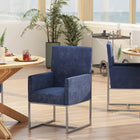 Manhattan Comfort Element Modern Velvet Metal Dining Chair in Blue - Set of 2 - 2-DC029-BL