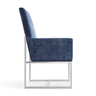 Manhattan Comfort Element Modern Velvet Metal Dining Chair in Blue - Set of 2 - 2-DC029-BL