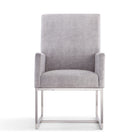 Manhattan Comfort Element Modern Velvet Metal Dining Chair in Gray - Set of 2 - 2-DC029-GY