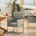 Manhattan Comfort Element Modern Velvet Metal Dining Chair in Steel - Set of 2 - 2-DC029-ST