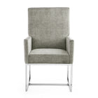 Manhattan Comfort Element Modern Velvet Metal Dining Chair in Steel - Set of 2 - 2-DC029-ST