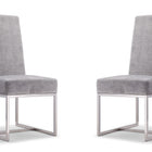 Manhattan Comfort Element Modern Velvet Metal Dining Chair in Gray - Set of 2