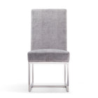Manhattan Comfort Element Modern Velvet Metal Dining Chair in Gray - Set of 2 - 2-DC030-GY
