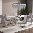 Manhattan Comfort Element Modern Velvet Metal Dining Chair in Steel - Set of 2 - 2-DC030-ST