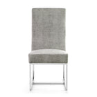 Manhattan Comfort Element Modern Velvet Metal Dining Chair in Steel - Set of 2 - 2-DC030-ST