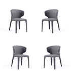 Manhattan Comfort Conrad Mid-Century Modern Upholstered Dining Chair in Gray - Set of 4