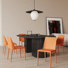 Manhattan Comfort Paris Modern Vegan Leather Dining Chair in Coral - Set of 4