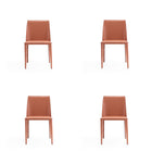 Manhattan Comfort Paris Modern Vegan Leather Dining Chair in Clay - Set of 4