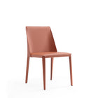 Manhattan Comfort Paris Modern Vegan Leather Dining Chair in Clay - Set of 4