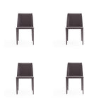Manhattan Comfort Paris Modern Vegan Leather Dining Chair in Gray - Set of 4