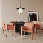 Manhattan Comfort Vogue Modern Vegan Leather Dining Chair in Clay - Set of 2