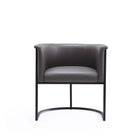 Manhattan Comfort Cosmopolitan Mid-Century Modern Vegan Leather Metal Dining Chair in Graphite - Set of 2