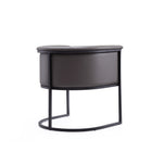 Manhattan Comfort Cosmopolitan Mid-Century Modern Vegan Leather Metal Dining Chair in Graphite - Set of 2