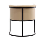 Manhattan Comfort Cosmopolitan Mid-Century Modern Vegan Leather Metal Dining Chair in Tan - Set of 2