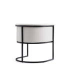 Manhattan Comfort Cosmopolitan Mid-Century Modern Vegan Leather Metal Dining Chair in Ivory - Set of 2