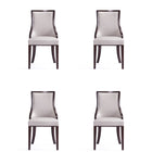 Manhattan Comfort Grand Traditional Wood Upholstered Dining Chair in Light Gray - Set of 4