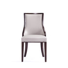 Manhattan Comfort Grand Traditional Wood Upholstered Dining Chair in Light Gray - Set of 4