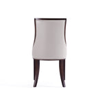 Manhattan Comfort Grand Traditional Wood Upholstered Dining Chair in Light Gray - Set of 4