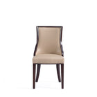 Manhattan Comfort Grand Traditional Wood Upholstered Dining Chair in Tan - Set of 4