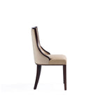 Manhattan Comfort Grand Traditional Wood Upholstered Dining Chair in Tan - Set of 4