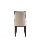 Manhattan Comfort Grand Traditional Wood Upholstered Dining Chair in Tan - Set of 4