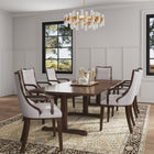 Manhattan Comfort Grand Traditional Wood Upholstered Armchair in Light Gray - Set of 2