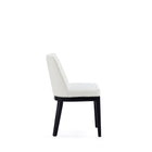 Manhattan Comfort Gansevoort Modern Vegan Leather Wood Dining Chair in Ivory - Set of 4