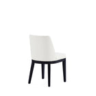 Manhattan Comfort Gansevoort Modern Vegan Leather Wood Dining Chair in Ivory - Set of 4