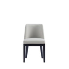 Manhattan Comfort Gansevoort Modern Vegan Leather Wood Dining Chair in Stone Gray - Set of 4