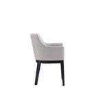 Manhattan Comfort Gansevoort Modern Vegan Leather Wood Armchair in Light Gray - Set of 2