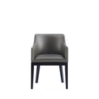 Manhattan Comfort Gansevoort Modern Vegan Leather Wood Armchair in Graphite - Set of 2