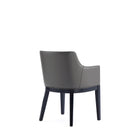 Manhattan Comfort Gansevoort Modern Vegan Leather Wood Armchair in Graphite - Set of 2
