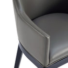 Manhattan Comfort Gansevoort Modern Vegan Leather Wood Armchair in Graphite - Set of 2