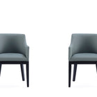 Manhattan Comfort Gansevoort Modern Vegan Leather Wood Armchair in Pewter - Set of 2
