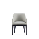 Manhattan Comfort Gansevoort Modern Vegan Leather Wood Armchair in Stone Gray - Set of 2