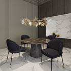 Manhattan Comfort Flor Modern Twill Weave Metal Dining Chair in Black - Set of 2