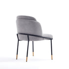 Manhattan Comfort Flor Modern Twill Weave Metal Dining Chair in Gray - Set of 2