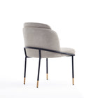 Manhattan Comfort Flor Modern Twill Weave Metal Dining Chair in Wheat - Set of 2