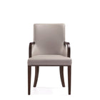 Manhattan Comfort Shubert Modern Vegan Leather and Velvet Wood Armchair in Light Gray - Set of 2