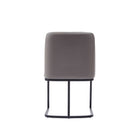Manhattan Comfort Serena Modern Vegan Leather Metal Dining Chair in Taupe - Set of 2