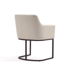 Manhattan Comfort Serena Modern Vegan Leather Metal Armchair in Ivory - Set of 2