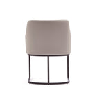 Manhattan Comfort Serena Modern Vegan Leather Metal Armchair in Light Gray - Set of 2