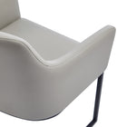 Manhattan Comfort Serena Modern Vegan Leather Metal Armchair in Light Gray - Set of 2