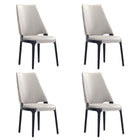 Manhattan Comfort Kara Modern Wood Upholstered Dining Chair in Light Gray - Set of 4