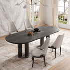 Manhattan Comfort Kara Modern Wood Upholstered Dining Chair in Light Gray - Set of 4