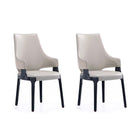 Manhattan Comfort Kara Modern Wood Upholstered Dining Chair in Light Gray - Set of 2
